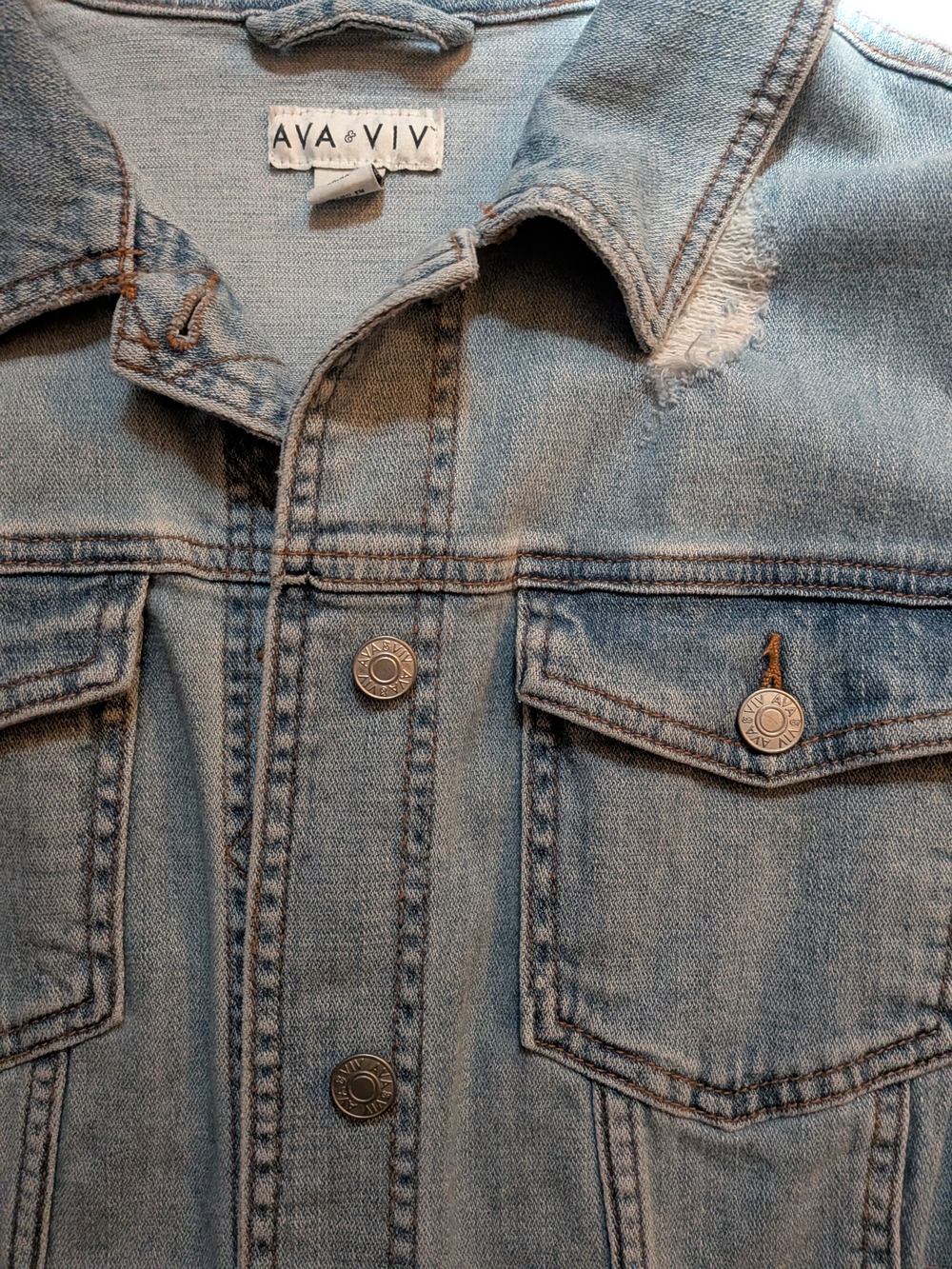 AVA & VIV Light Wash Denim Jacket